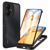 Husa 360 Xiaomi Redmi Note 13 5G, fata-spate, transparenta cu rama negru, antisoc, compatibila wireless , Techsuit