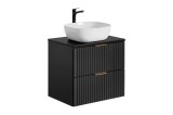 Set Masca Lavoar Baie Adel Negru Mat MDF 60cm Inchidere Soft Close Transport Gratuit