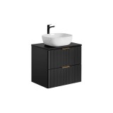 Set masca si lavoar, Adel Negru MDF culoare Mat, 60 cm