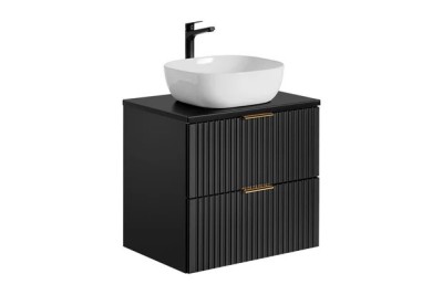Set masca si lavoar, Adel Negru MDF culoare Mat, 60 cm foto