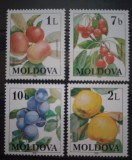 Moldova 1996 fructe , mere, gutui, cireș, prune serie 4v. Nestampilat