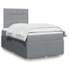VidaXL Pat box spring cu saltea, gri deschis, 120x190 cm, textil 3294295