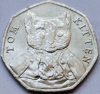 50 pence 2017 Marea Britanie, Tom Kitten, km#1434 foto