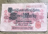 BNKSTR01DE Bancnotă Germania Imperială (WWI) - 2 Mark 1914, Darlehnskassenschein, varianta cu sigiliu rosu