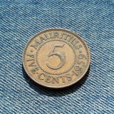 #53 5 Cents 1959 Mauritius
