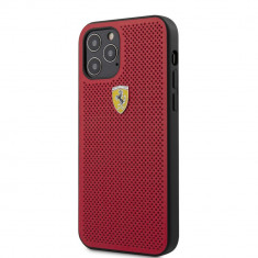 Husa Ferrari din piele Eco pentru iPhone 12 / 12 Pro 6.1&amp;quot;, On Track Perforated Collection, Rosu foto