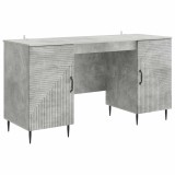 vidaXL Birou cu raft Gri Beton 142,5 x 50 x 75 cm Lemn prelucrat 3414606