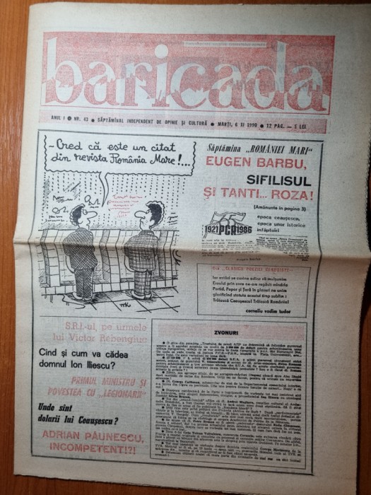 baricada 6 noiembrie 1990