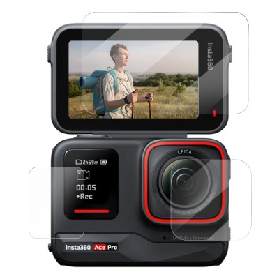 Set sticla protectie display si lentila Telesin, pentru camera Insta360 Ace foto