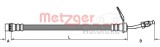 Conducta / cablu frana OPEL MOVANO autobasculanta (H9) (1999 - 2010) METZGER 4110211