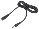 Cablu DC 5,5/2,1 mm 2x0,5mm2 cu mufă și soclu drept negru