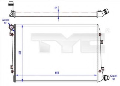 Radiator, racire motor VW GOLF V Variant (1K5) (2007 - 2009) TYC 737-0062-R foto