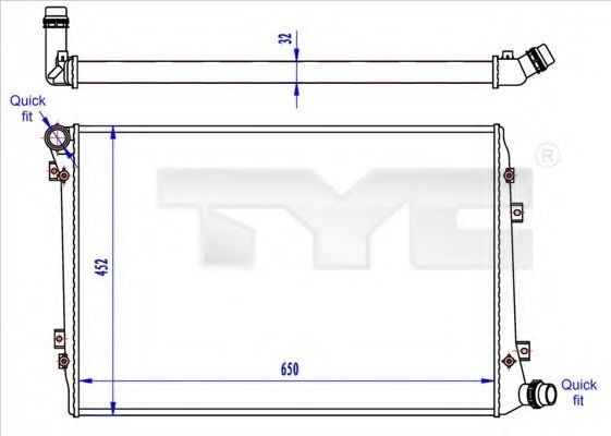 Radiator, racire motor SKODA SUPERB II Combi (3T5) (2009 - 2015) TYC 737-0062-R
