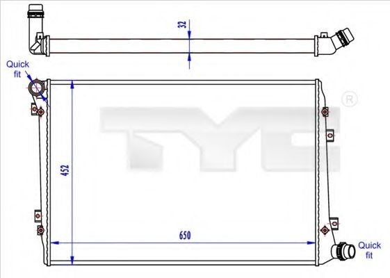 Radiator, racire motor VW GOLF V Variant (1K5) (2007 - 2009) TYC 737-0062-R