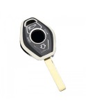 Husa Cheie Bmw E46, E39, 3 Butoane, Stil Diamant, Tpu, Negru cu contur silver AutoProtect KeyCars