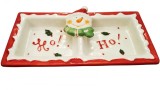 Cumpara ieftin Platou Ceramică Compartimentat Om de Zăpadă, 26.5x14cm