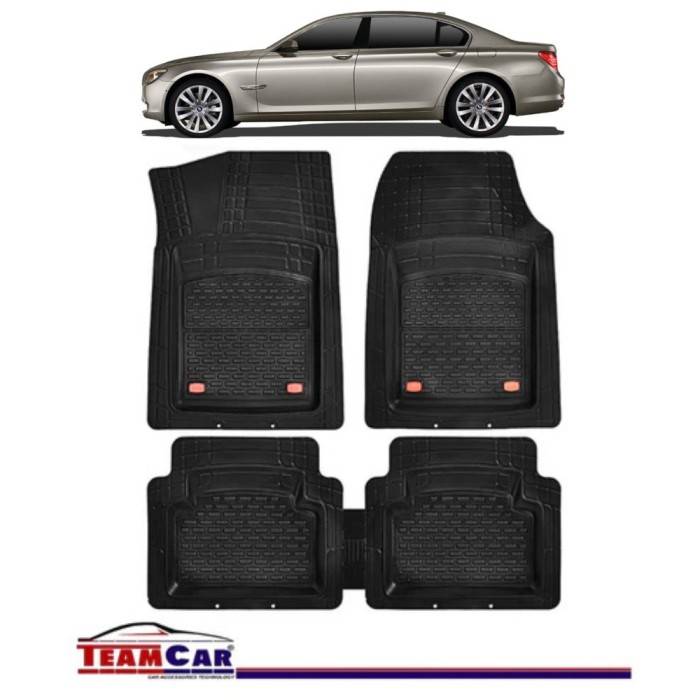 Covorase Auto TeamCar&reg; Tip Tavita Compatibile BMW Seria 7 F01/F02 (2008&ndash;2015) Negru Material Rezistent