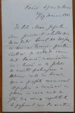 Scrisoare expediata de Alexandru Odobescu, scrisa olograf, pe hartie cu filigran, Paris 1881, 4 pagini