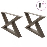 VidaXL Picioare pentru măsuță de cafea, 2 buc., oțel natural, 70x(30-31,3) cm