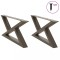 vidaXL Picioare pentru măsuță de cafea, 2 buc., oțel natural, 70x(30-31,3) cm 4012695