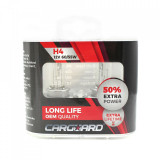 Set de 2 becuri Halogen H4, 55W, +50% Intensitate - LONG LIFE - CARGUARD