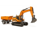 Set utilaje construction RC cu excavator si basculanta, lumini si abur, telecomanda, 3 accesorii incluse Household NewTrend