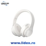 Casti Audio NUBI BH15, Hi Fi, Deep Bass, Bluetooth Wireless, AUX IN, Microfon, Alb