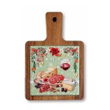 Platou servire Craciun lemn ceramica multicolora Delizia II cm 12 x 18 H