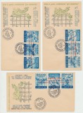 Romania Exil 1961 set 3 FDC tripticuri supratiparite EUROPENI LIBERI - amnistie, Istorie, Stampilat