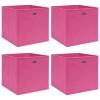 VidaXL Cutii de depozitare, 4 buc., roz, 32x32x32 cm, textil 288345