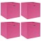 vidaXL Cutii de depozitare, 4 buc., roz, 32x32x32 cm, textil 288345