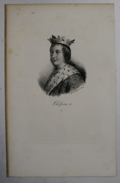 F.S. DELPECH ( 1778 - 1825 ) - CLOVIS III , LITOGRAFIE MONOCROMA , CCA. 1820
