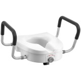 HOMCOM &Icirc;nălțător WC pentru V&acirc;rstnici din HDPE cu M&acirc;nere Antialunecare, Lățime Reglabilă, Capacitate 136 kg, Alb | Aosom Romania