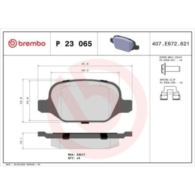 Placute frana Alfa Romeo 147 (937) 10.00-12.10, 156 (932) 09.97-10.05, 156 Sportwagon (932) 02.97-05.06, Gt (937) 11.03-09.10; Fiat Linea (323 110) 1 foto