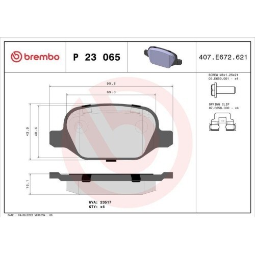 Placute frana Alfa Romeo 147 (937) 10.00-12.10, 156 (932) 09.97-10.05, 156 Sportwagon (932) 02.97-05.06, Gt (937) 11.03-09.10; Fiat Linea (323 110) 1