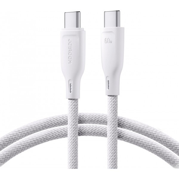 Cablu Date si Incarcare USB-C - USB-C Joyroom Multi-Color S-A34, 60W, 1m, Alb