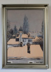 Eugen Craciun - Iarna in Cotroceni, peisaj, pictura moderna foto