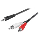 Cablu Audio Jack 3.5mm la RCA 1m Negru