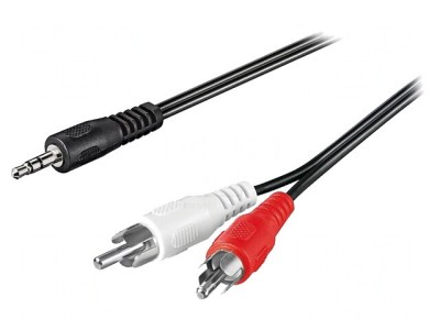 Cablu Audio Jack 3.5mm la RCA 1m Negru foto