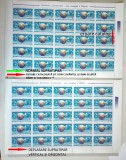 TIMBRE ROM&Acirc;NIA LP1357/1994 ZIUA MOND. A POȘTEI (supratipar) EROARE MNH