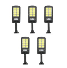 Set 5 Lampi solare LED, 40W, cu panou solar, 160 LED COB, senzor de miscare, 3 moduri de iluminare, telecomanda, BZRSH