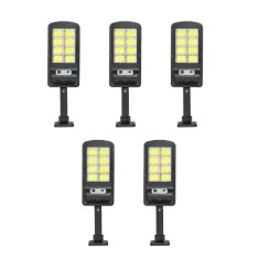 Set 5 Lampi solare LED, 40W, cu panou solar, 160 LED COB, senzor de miscare, 3 moduri de iluminare, telecomanda, BZRSH