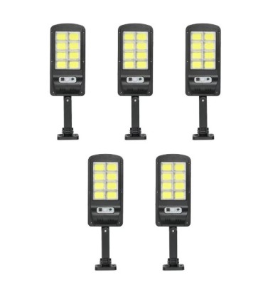 Set 5 Lampi solare LED, 40W, cu panou solar, 160 LED COB, senzor de miscare, 3 moduri de iluminare, telecomanda, BZRSH foto