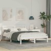 VidaXL Cadru de pat cu headboard Alb 120 x 190 cm Lemn masiv de pin 872789