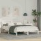 vidaXL Cadru de pat cu headboard Alb 120 x 190 cm Lemn masiv de pin 872789