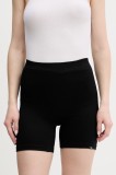 Vans pantaloni scurți culoarea negru, uni, high waist, VN000RW9BLK1