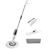 Set Mop 3 in 1 cu Pulverizator , mop Rotund si Plat din Bumbac, Racleta pentru Geam - Dreamramp Curatenie Eficienta intr-un Singur Set