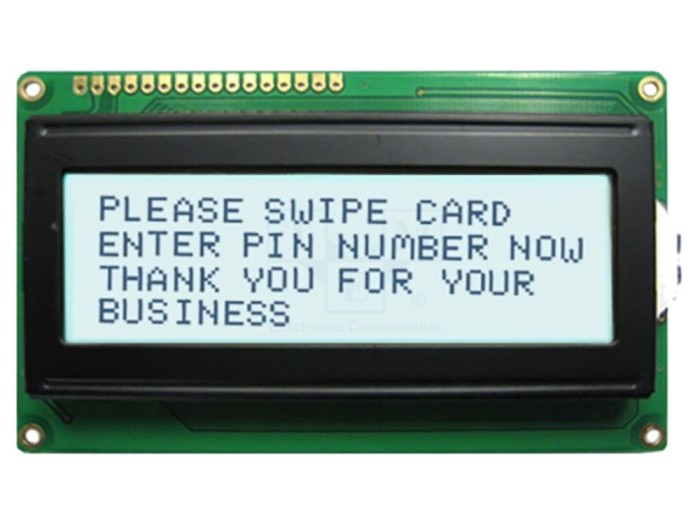 Afișaj LCD alfanumeric 20x2, alb