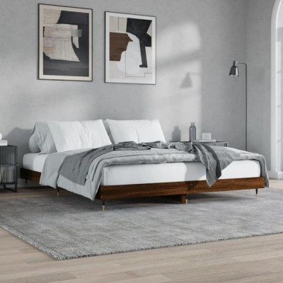 vidaXL Cadru de pat, stejar maro, 120x200 cm, lemn prelucrat foto