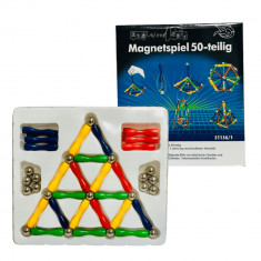 Set de constructie 3D, magnetic, 50 piese &ndash; Magnetspiel
